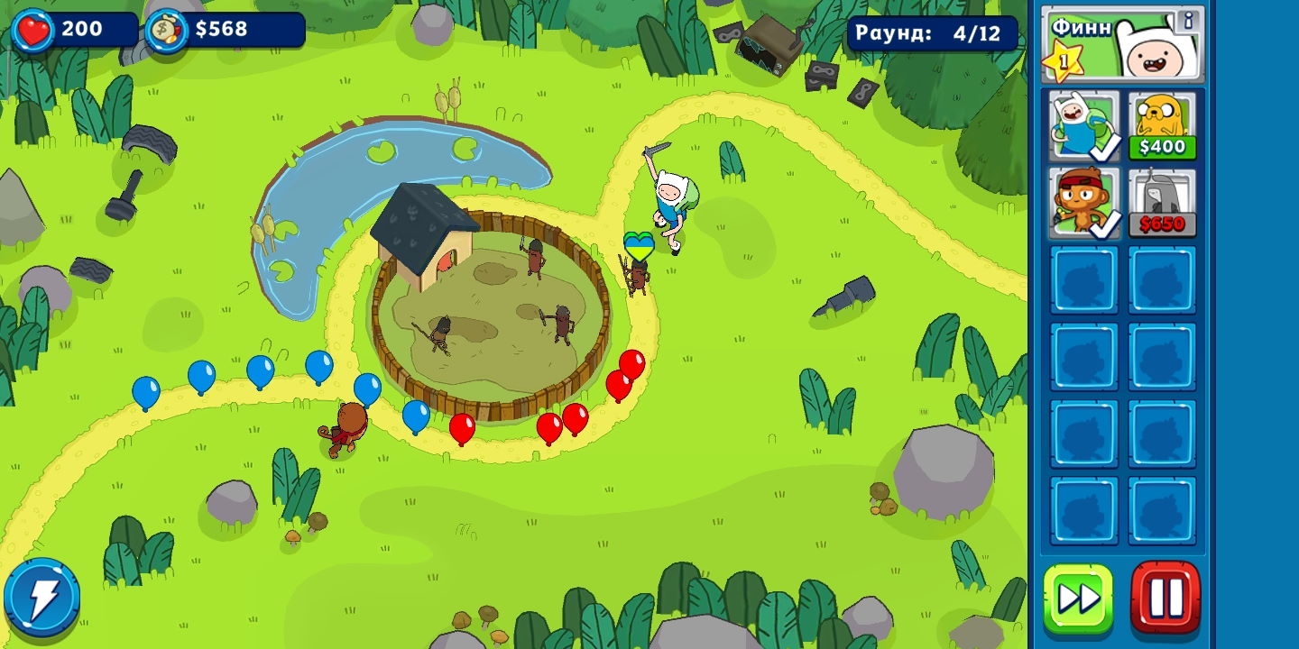 Игра Bloons Adventure Time TD (Блунс Адвентуре Тайм ТД) на Андроид скриншот 2